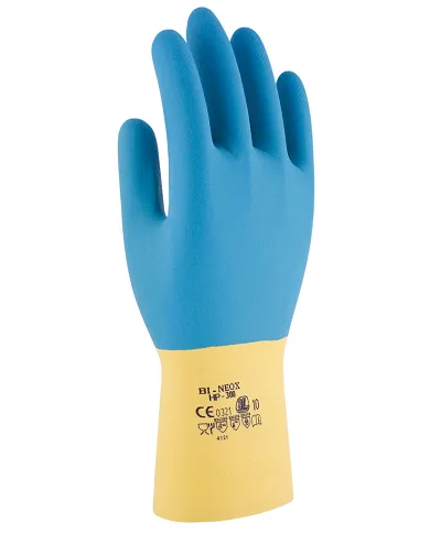 comprar Par de Guantes químicos de policloropreno sobre látex natural BI-NEOX. GSS-003 3L (Venta en packs de 12 pares) de - Guantes