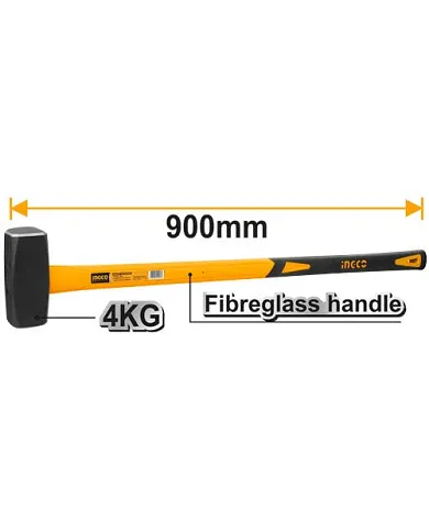 comprar Maza 4kg de acero al carbono y mango de fibra de vidrio de 90cm. HSTH03498 Ingco de INGCO - Martillos, mazas y otros comprar Maza 4kg de acero al carbono y mango de fibra de vidrio de 90cm. HSTH03498 Ingco de INGCO - Martillos, mazas y otros