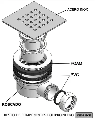 comprar Válvula Plato Ducha gran caudal Ø90mm S/Ø115 Embellecedor inox 128x128mm. T- 78BC 50236 Tecnoagua de TECNOAGUA - Sifones y desagues comprar Válvula Plato Ducha gran caudal Ø90mm S/Ø115 Embellecedor inox 128x128mm. T- 78BC 50236 Tecnoagua de TECNOAGUA - Sifones y desagues
