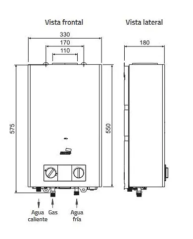 comprar Calentador atmosférico Low NOX (Bajas emisiones) Gas butano. CAMI 11 litros. Cointra de COINTRA - Canalizacion Caldera Calentado