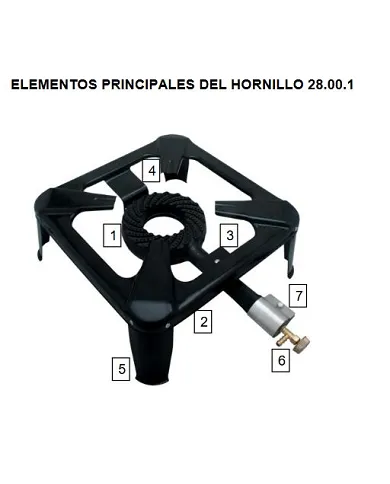 comprar Quemador / Hornillo a gas butano/Propano 40x40x15cm. 28.00.1 Elma de ELMA - Paelleros