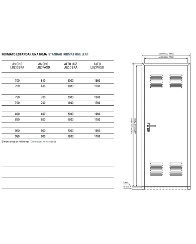 comprar Puerta de trastero galvanizada y ensamblada. 890x2000 Derecha con ventilación. Puertas Alvarez de - Puertas trastero
