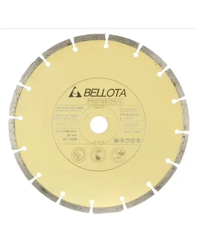 comprar Disco diamante segmentado general de obra Pro7 Ø230mm Corte seco. 50711230 Bellota de BELLOTA - Discos corte y desbaste comprar Disco diamante segmentado general de obra Pro7 Ø230mm Corte seco. 50711230 Bellota de BELLOTA - Discos corte y desbaste