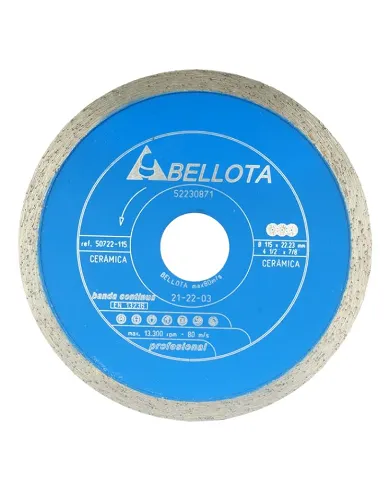comprar Disco diamante banda continua para corte cerámica Ø115mm. 50722-115 Bellota de BELLOTA - Discos corte y desbaste