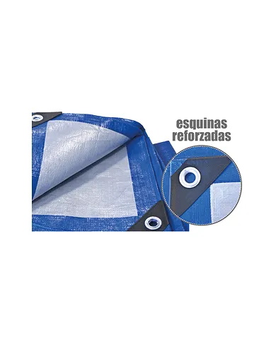 comprar Hepoluz Toldo impermeable polietileno reforzado 6x10m 12x12 200g/m² Azul/Plata. Hepoluz de Hepoluz - Varios