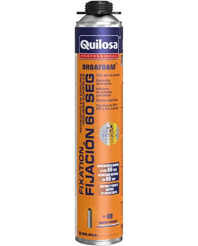 comprar Adhesivo Orbafoam FIJACIÓN 60 SEG para fijación en espuma 60 segundos para pistola 750ml. 10040750 Quilosa de QUILOSA - Siliconas y masillas