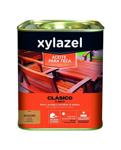 comprar Xylazel Aceite para Teca Clasico Incoloro 750ml. Nutre protege y revitaliza la madera de XYLAZEL - Tratamientos madera