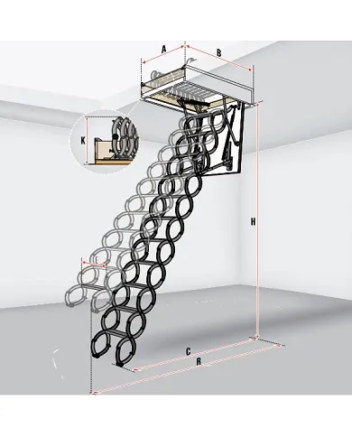 comprar Escalera de techo metálica de tijera escamotable LST 60x120x280cm. 860426 Fakro de FAKRO - Escaleras comprar Escalera de techo metálica de tijera escamotable LST 60x120x280cm. 860426 Fakro de FAKRO - Escaleras