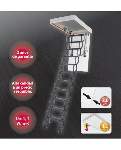 comprar Escalera de techo metálica de tijera escamotable OST-B 60x120x280cm. 860826 Fakro de FAKRO - Escaleras comprar Escalera de techo metálica de tijera escamotable OST-B 60x120x280cm. 860826 Fakro de FAKRO - Escaleras
