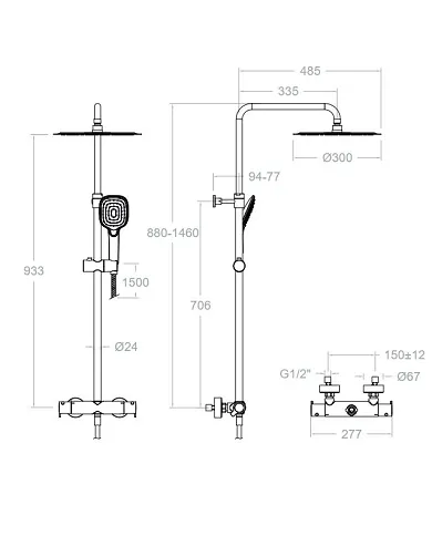 comprar Columna de ducha Blautherm. Termostática. Telescópica Ø300. 945401RP300 Ramon Soler de - Griferia