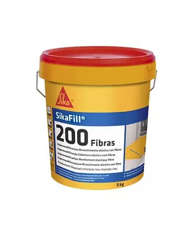 comprar Kg Revestimiento Sikafill-200 Fibras color rojo teja en bote 20Kg. Sika de SIKA - Impermeabilizantes