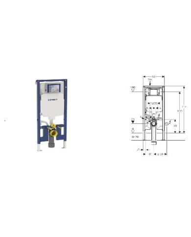 comprar Bastidor / Cisterna empotrada Geberit Duofix Sigma 8cm. Altura 114cm. R.791.00. Geberit de GEBERIT - Complementos de baño